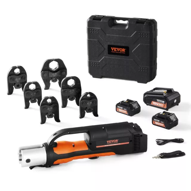 VEVOR Pro Press Tool, 18V Electric Pipe Crimping Tool for 1/2" to 2" Stainless