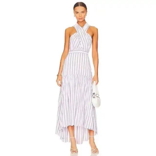 Veronica Beard Radley Striped Halter Midi Dress size 4