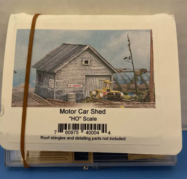 HO Scale~ Motor Car Shed~ “Roof Shingles And Detailing Parts Not Included” READ