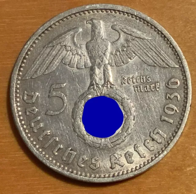 Deutsches Reich, fünf Reichsmark, 1936, Paul von Hindenburg
