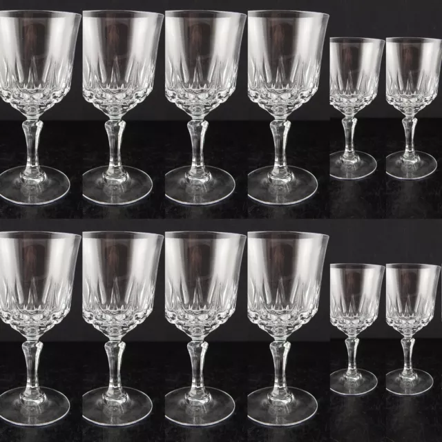 Antico Elegante Art Deco Servizio 6 Bicchieri Calici Cristallo Boemia Molati