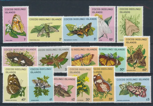 [BIN21655] Cocos Islands 1982/83 Butterflies good set very fine MNH stamps