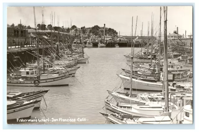 Fisherman's Wharf San Francisco Ca California Real Photo Rppc Postcard (Cp11)