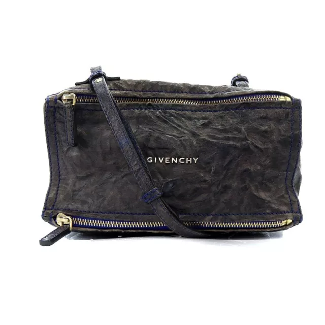 Givenchy Pandora Mini Shoulder Bag Wrinkled Leather Black Crossbody Sacoche