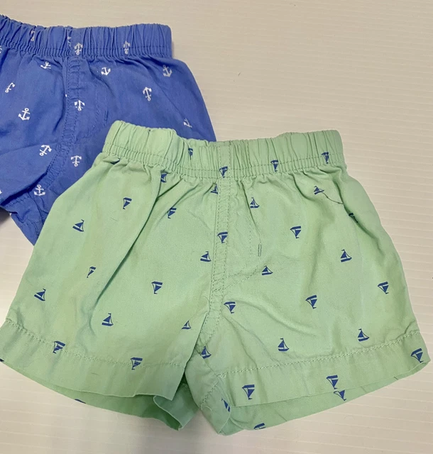 Carters Baby Infant Boys Size 3 Months 2 Piece Nautical Board Shorts Lot 3m 3