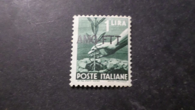 Italy Trieste Stamp 1 Lira Overload' AMG Ftt New, MNH