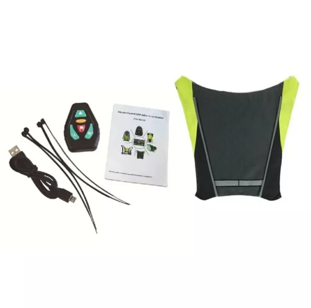 Sac A Dos LED Clignotant Vélo Gilet Cycliste Sans Fil Etanche Sécurité Flèches 2