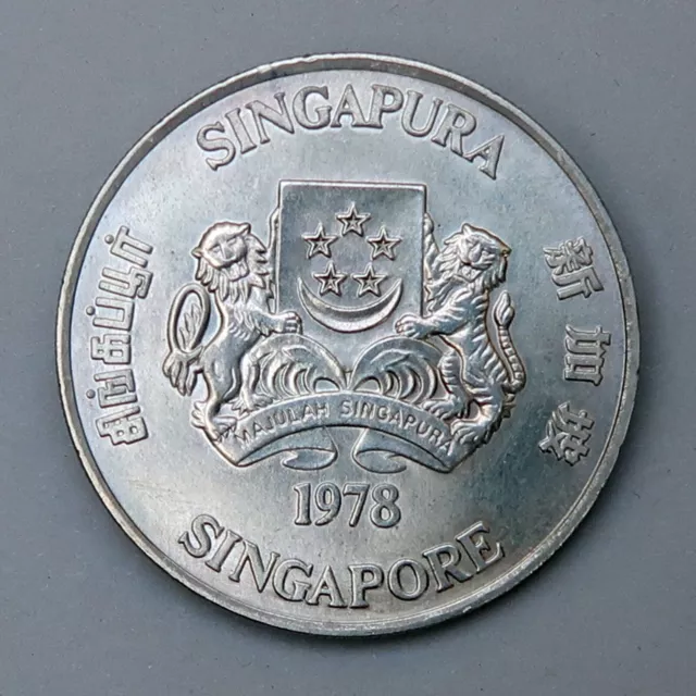 10 Dollars Singapore 1978, Satellite Communication Silver Coin