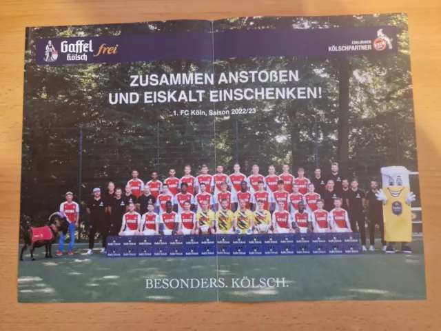 1. FC Köln   1  Poster 41 x 29 cm  HENNES IX. /  Mannschaftsposter 2022/2023