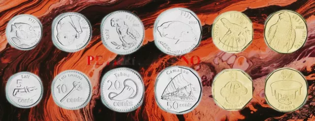 Fidschi / Fiji Islands  KMS. 2012 Unc 6 Münzen  6640# Prägefrisch..