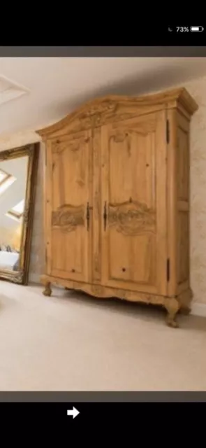 Solid Wood Carved Armoire