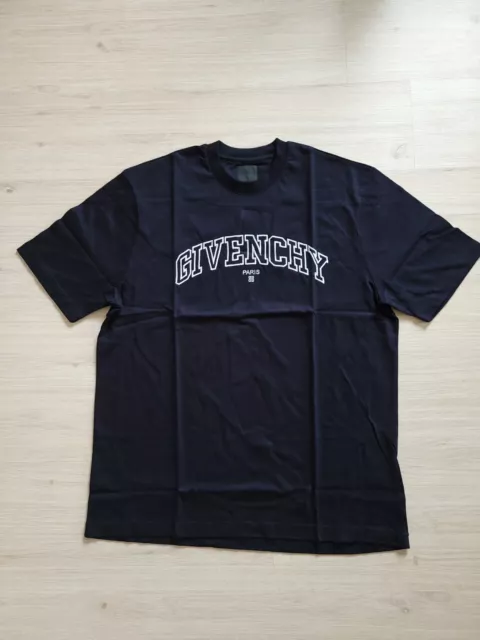 Givenchy Men's Authentic Navy Blue Embroidered Cotton T-Shirt,Size 2XL