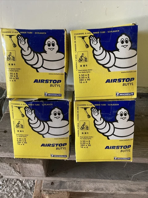 ✅ LOTTO Camera Aria Michelin AirStop 3.50/4.00-8 Valvola 45° B1 Vespa Lambretta