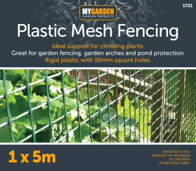New Plastic Mesh Garden Netting Fencing Plant Barrier Green Chicken Wire 5m Roll