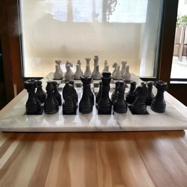 Brand New Hand Crafted Marble/Onyx Chess Board Set/Father's day gift/40 x 40cm 3