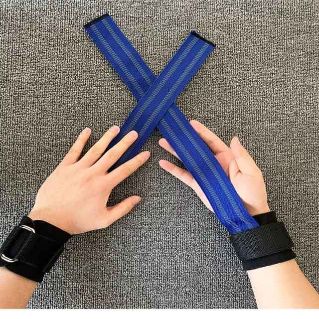 1 Pair Weight Lifting Power Bar Wrist Straps Wraps Bodybuilding Gym Gloves