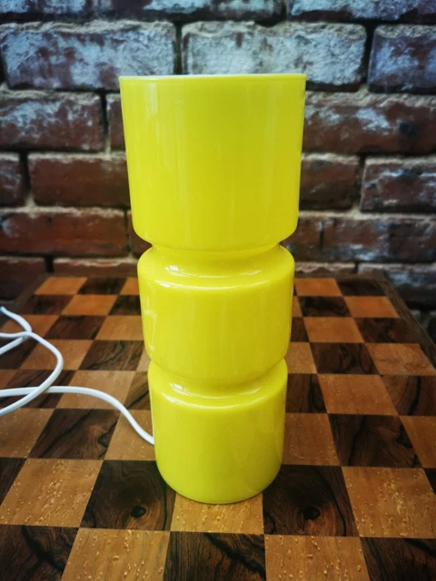 Habitat Fitz Yellow Table Lamp Retro Scandinavian Style Bright Yellow Glass Lamp