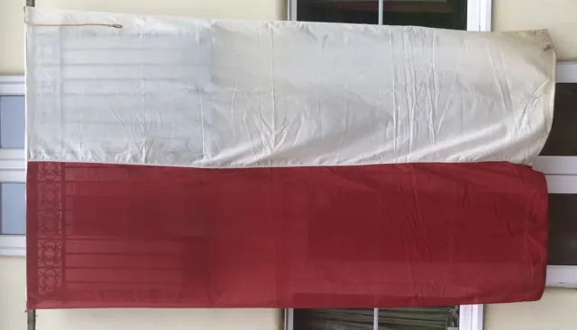 Large Poland Polish Flag Panel Sewn 3m x 1.8m 10ftx 6ft Rope & Toggle Piggotts