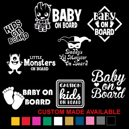 Baby an Bord lustig Auto Kind Kinder Fenster Stoßstange Aufkleber Vinyl Aufkleber Neuheit