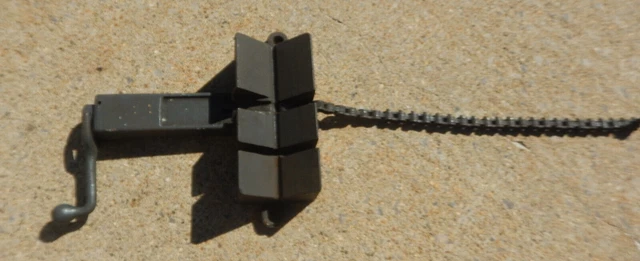Older V Block W/ Chain Vise Clamp System Either Pipe Vise Or Round Stock Vice