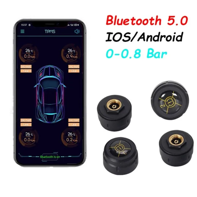 Bluetooth 5.0 Car TPMS Tire Pressure Alarm System Sensor Android/IOS Tyre P A6Y4