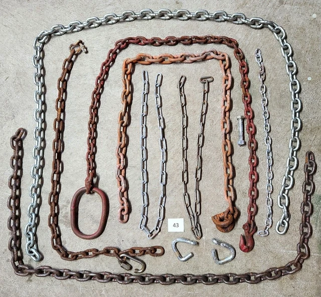 VARIOUS PIECES of Heavy Duty Tow Chain Automotive Truck Towing Log Chain 43