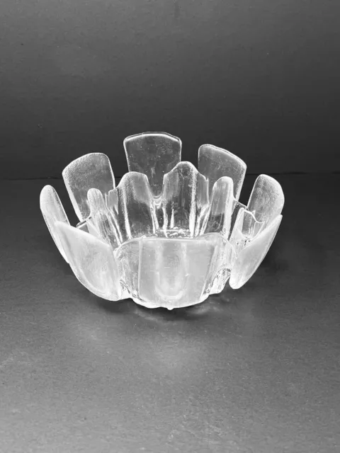 Lyric Art Glass Ice Crown Bowl Scandinavian Style Vintage MCM Essex Canada #2