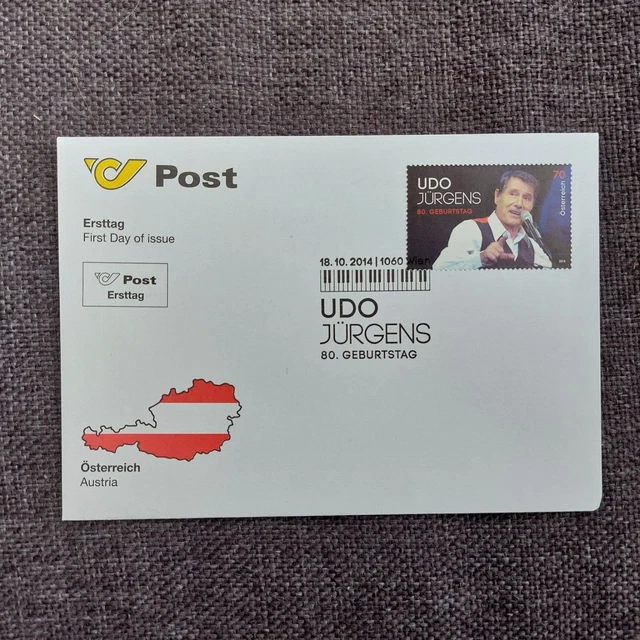 Osterreich 2014 Udo Jurgens/Musik Marke 3165 auf FDC