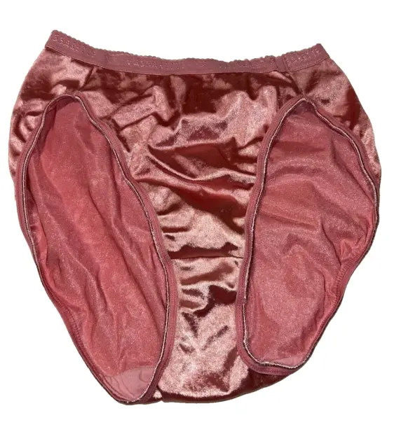 2pc S 5 Glossy Satin String Bikini Bra & Hi Cut Brazilian Panty Vtg  Lingerie Set 