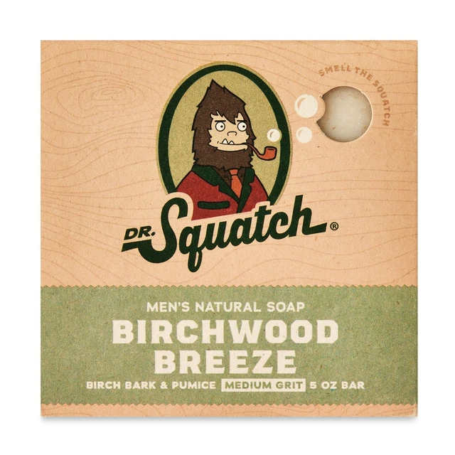 Dr. Squatch Natural Bar Soap, Birchwood Breeze, 5 oz Free Shipping