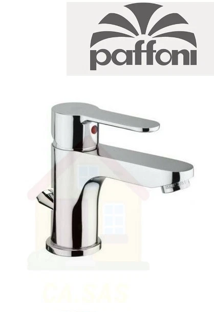 Paffoni Blu075 - Rubinetto Miscelatore Per Lavabo Con Piletta 1 1/4", In Ottone Cromato, Design Moderno E Funzionale