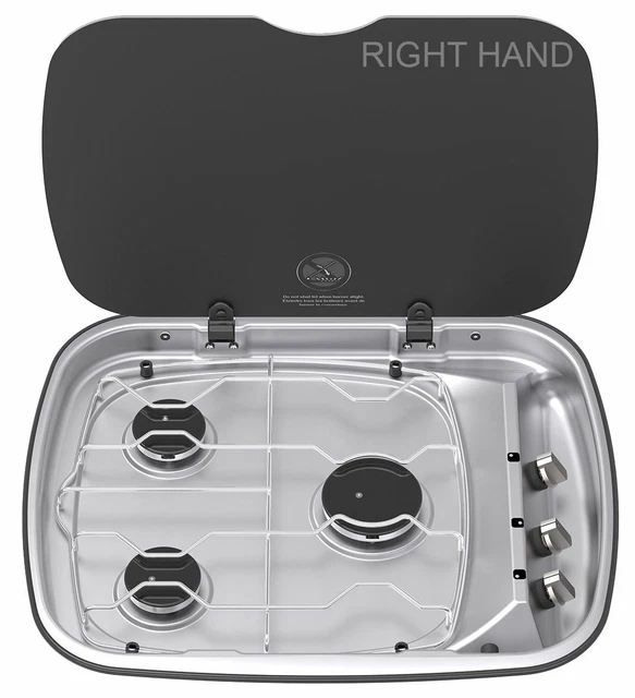 RIGHT HAND 3 Burner Gas Hob Caravan Campervan Spinflo Argent Cooker