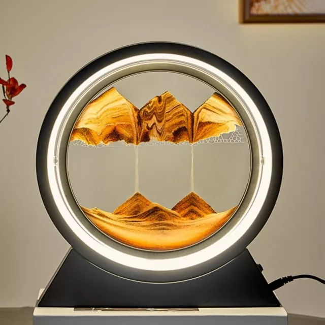 3D Hourglass Sandscape Lamp LED Quicksand Table Lamp Moving Sand Art Picture