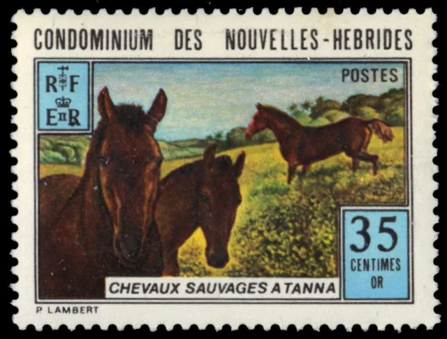 FRENCH NEW HEBRIDES 196 - Tourism "Tanna Wild Horses" (pb17211)