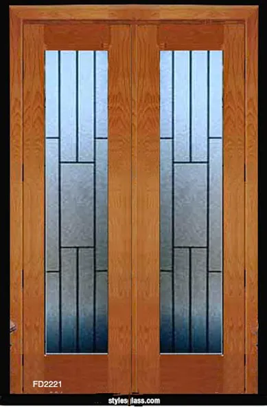 1 - Set Leaded glass Tradition Solid wood Interior Doors