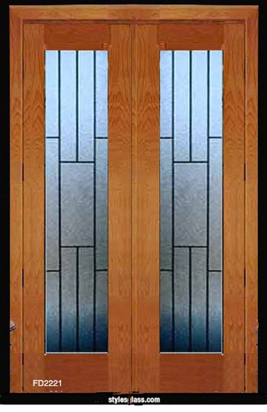 1 - Set Leaded glass Tradition Solid wood Interior Doors