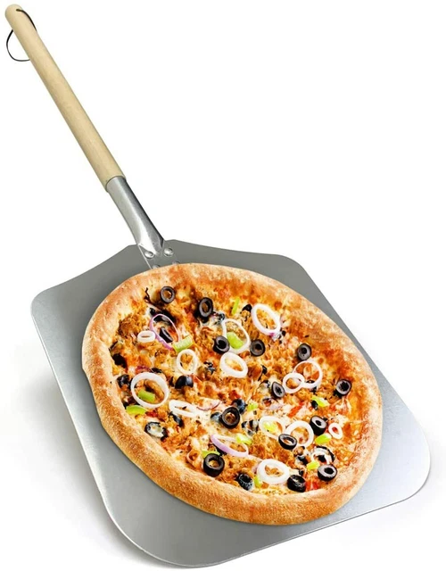 Pelle à pizza en aluminium avec poignée en bois amovible Pelle de boulangers