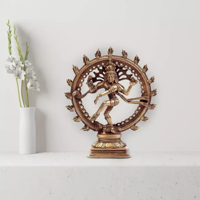 Idol Lord Shiva Dancing Natraj Murti Nataraja Shiv Statue Brass Metal 6.5 Inches