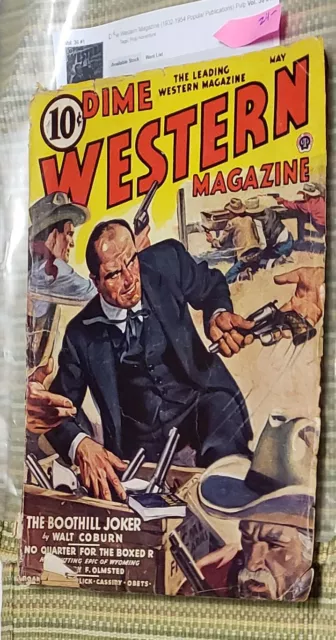 Dime Western Magazine Pulp May 1943 Vol. 36 #1 Boothill  -   Very Nice