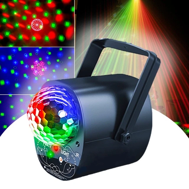 MOONFLARE 3-IN1 PARTY Light Multi Colour LED Disco Ball & Red + Green ...