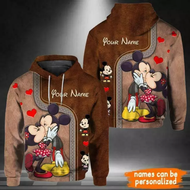 Personalized Mickey And Minnie Mouse Kissing 3D HOODIE US Size Best Price