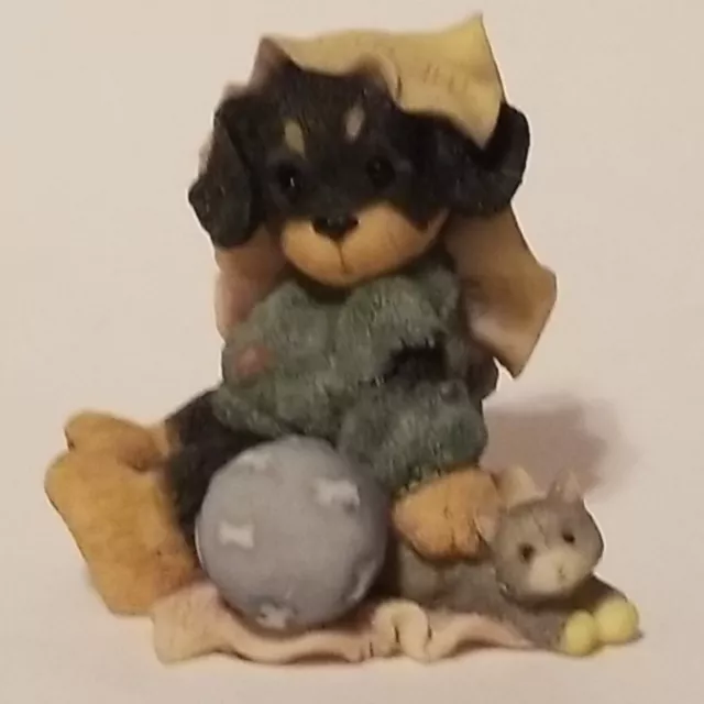 NOS 1997 NIB Enesco My Best Friend Rottweiler Dog Figurine #344141 Latest Poop