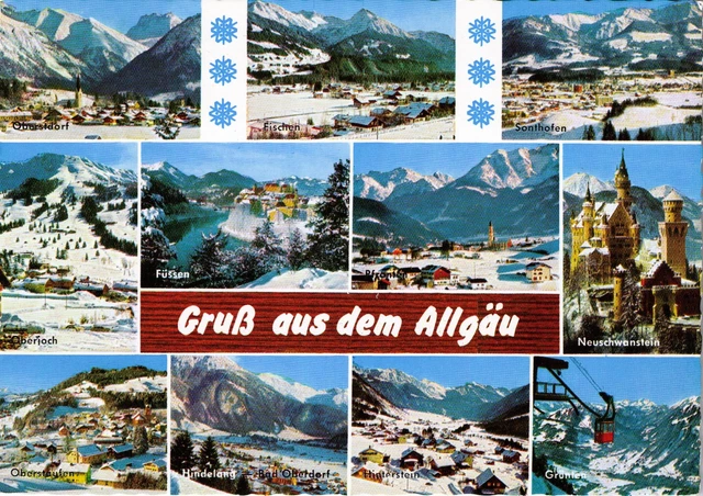 AK GRUSS AUS dem Allgäu - Oberstdorf, Neuschwanstein, Hindelang EUR 1 ...