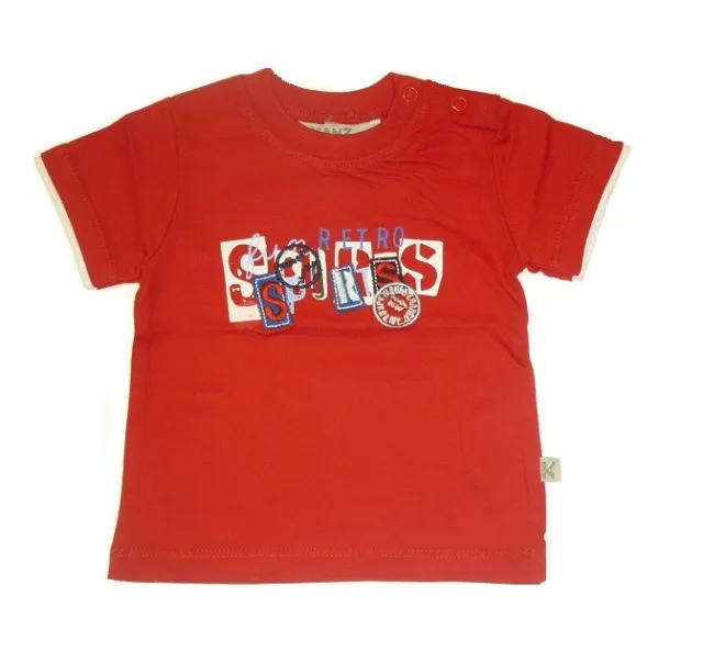KANZ Ragazzi T-Shirt Baseball Rosso Tgl 56 62 68 74 80 86