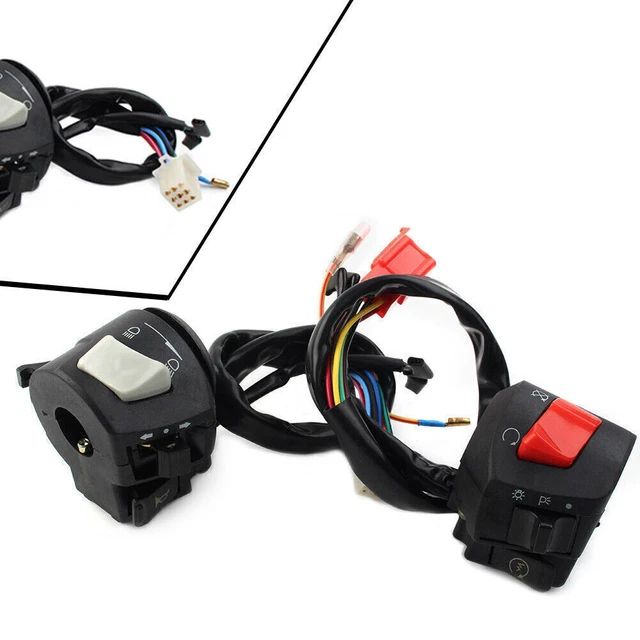 2pcs 7/8" Horn Turn Signal Headlight Electric Start Handlebar Controller Switch