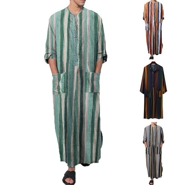 Abito alla moda uomo a maniche lunghe jubba arabo caftano caftano saudita