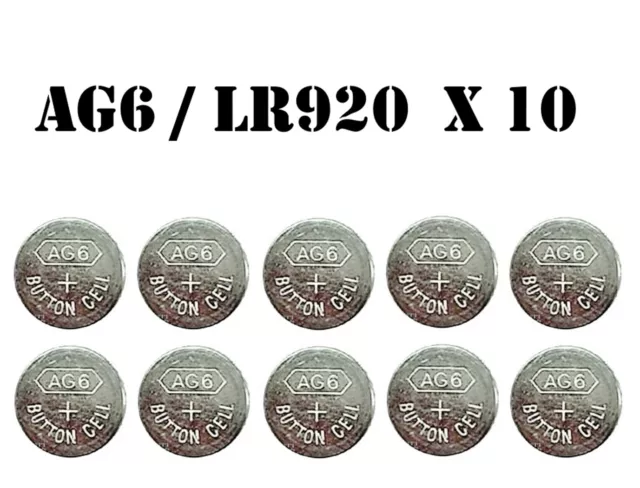 lot de 10 Batteries Piles AG6 371A 371 370 SR69 LR9 Piles bouton sans mercure