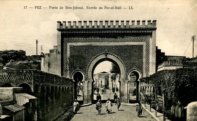 E26 / Cpa Maroc Fez Porte De Bou Jeloud Animee Neuve