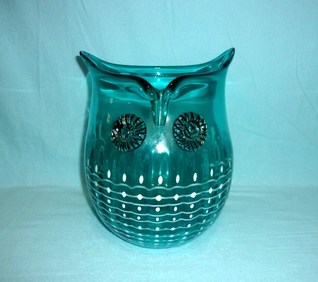 1980s Poland Lsa Art Glass Triangular Handblown Decorative