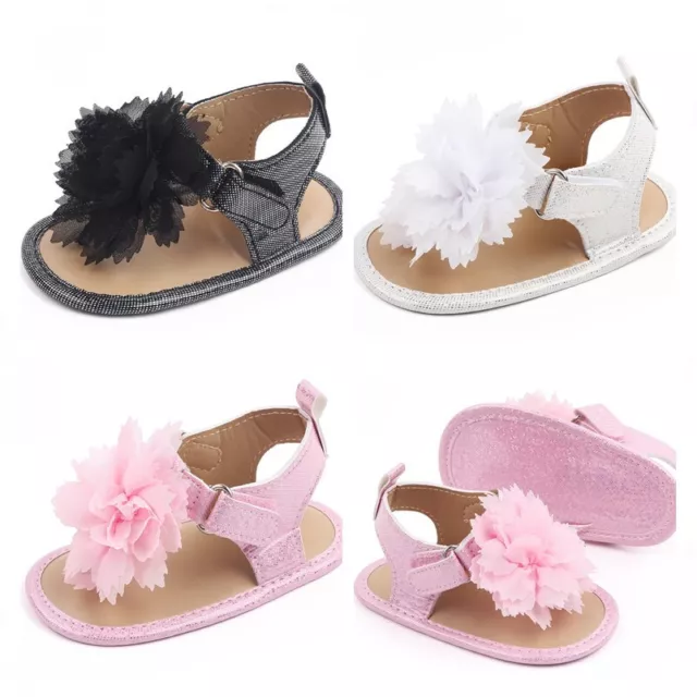 Newborn Infant Baby Girl Crib Shoe Child Soft Sole Flip-Flop Summer Sandals 0-18